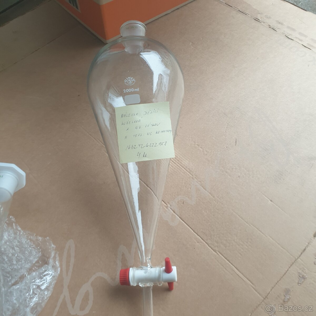 Laboratorní sklo kavalier nalevka dělící