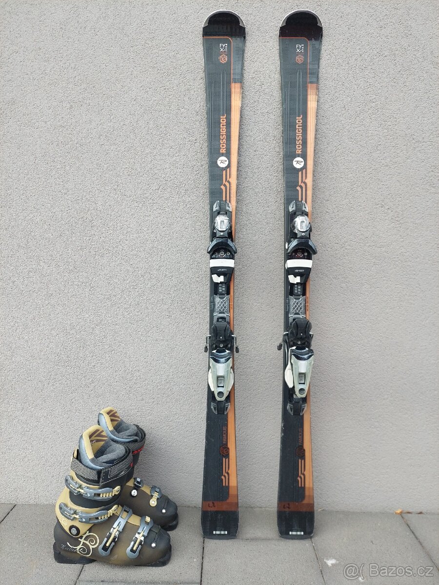 Dámské lyže ROSSIGNOL FAMOUS,  149 cm + lyžáky  LANGE