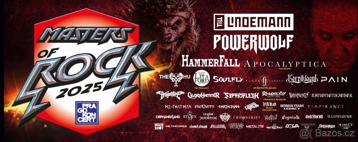 4denní vstupenky Masters Of Rock Vizovice