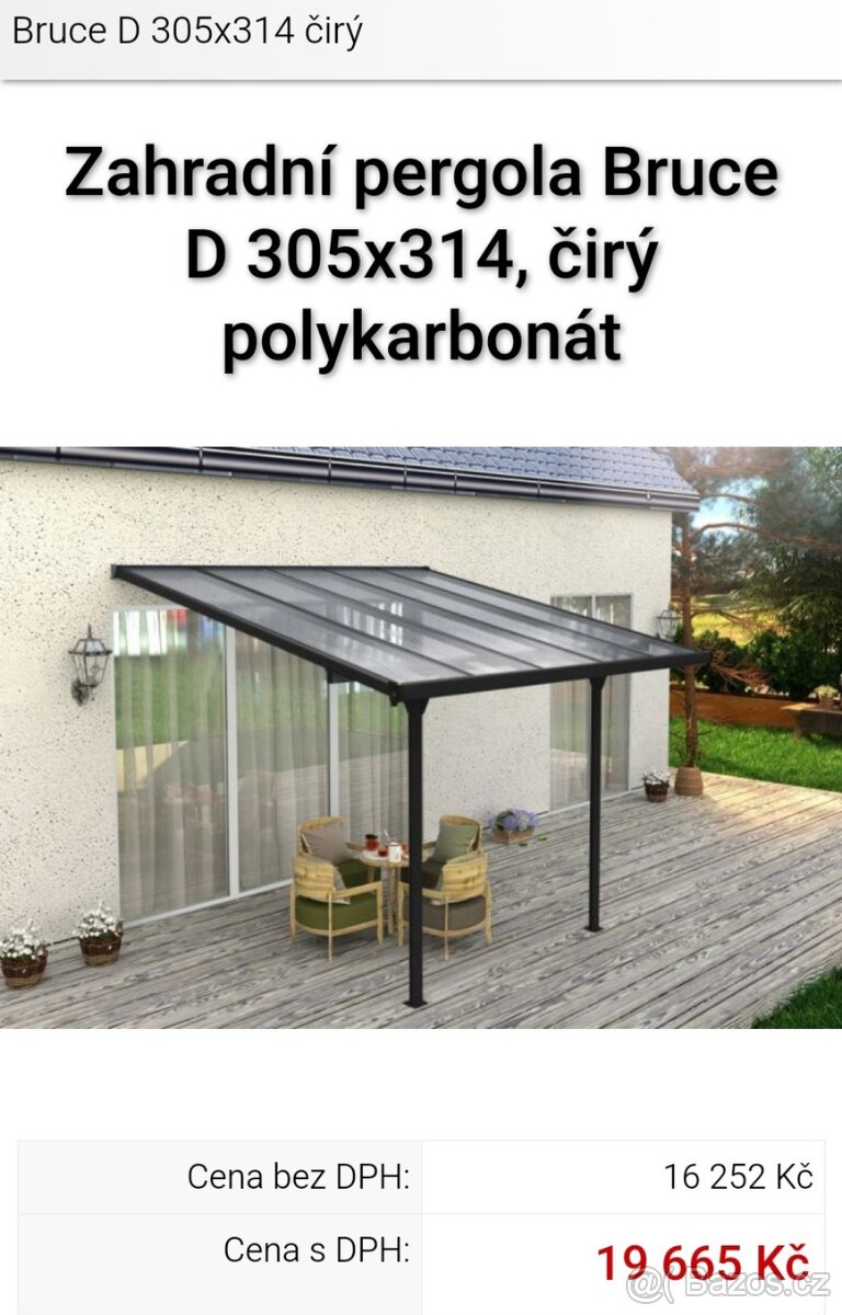 Pergola - Prodám novou ALU pergolu Bruce D