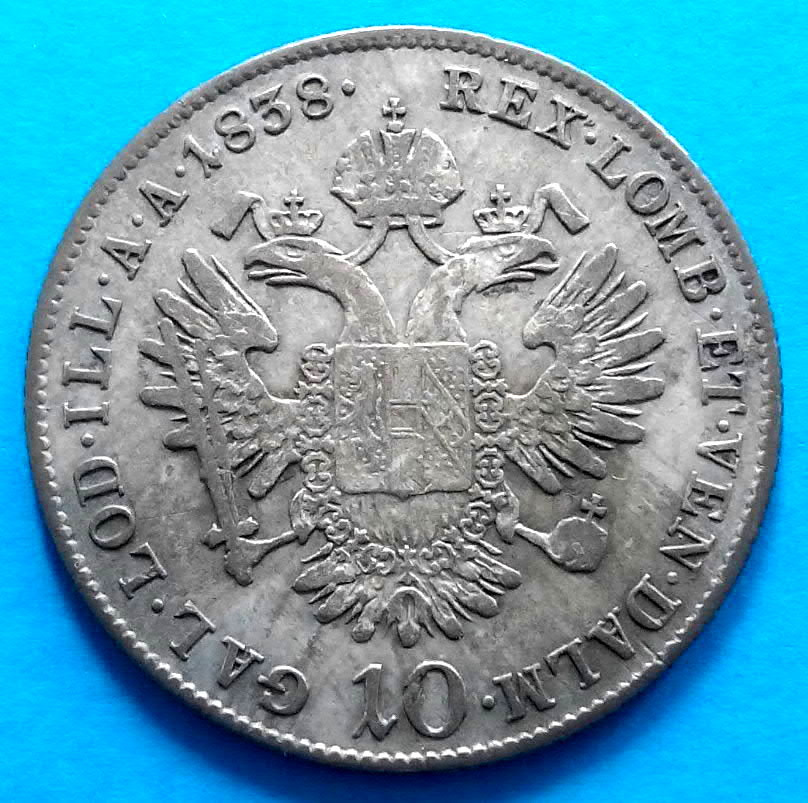 Stříbrná mince císař Ferdinand V. Čechy