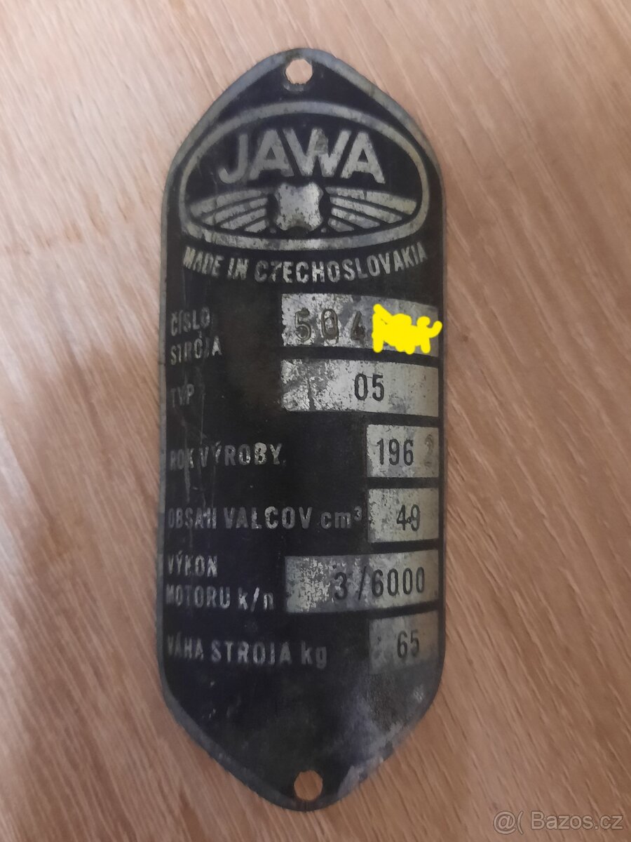 Stitek jawa pionyr 05 1962 prvý model