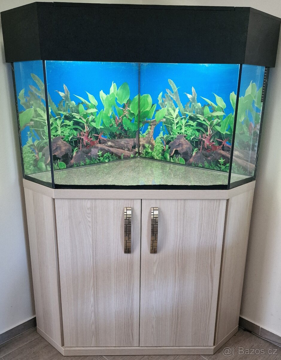 Rohové Akvárium se skříní