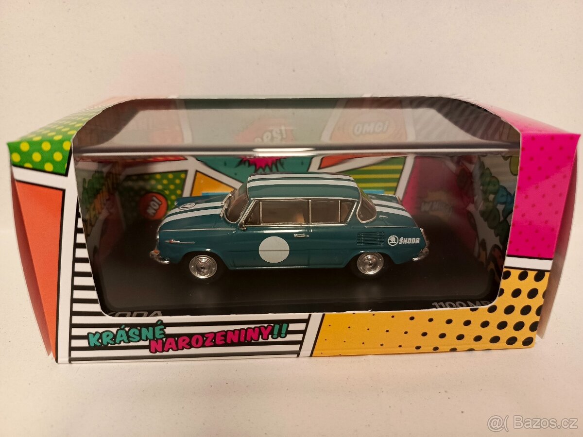 Model 1:43 Škoda 1100 MBX narozeninové Embéixo tyrkys