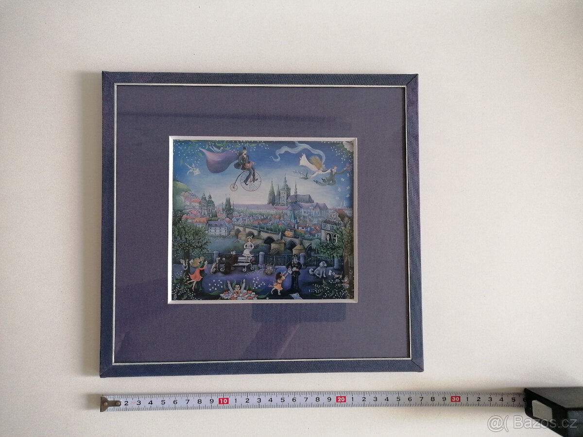 Malý zasklený obrázek motiv Praha