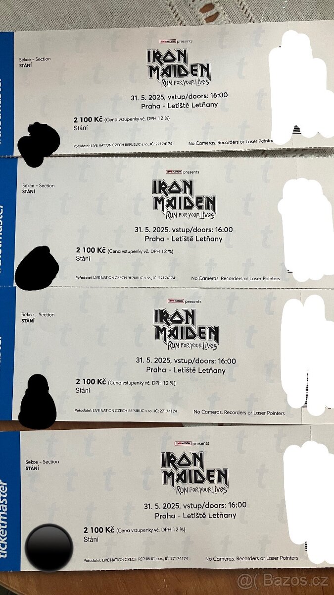 4x stání Iron Maiden