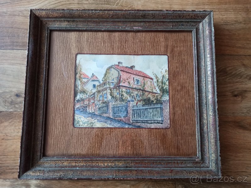 Starožitný obraz: Dům (1939), St. Veselý ´39
