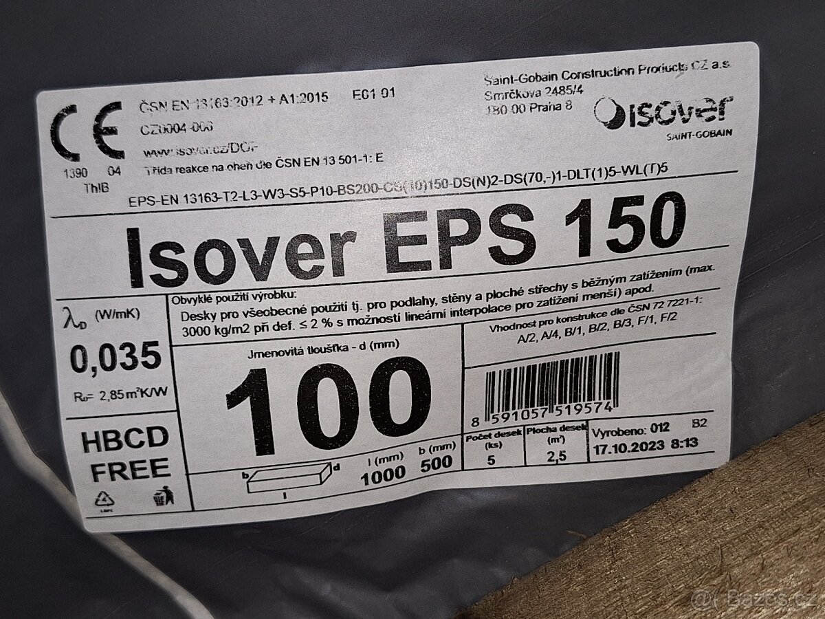 Podlahový polystyren EPS150 100mm