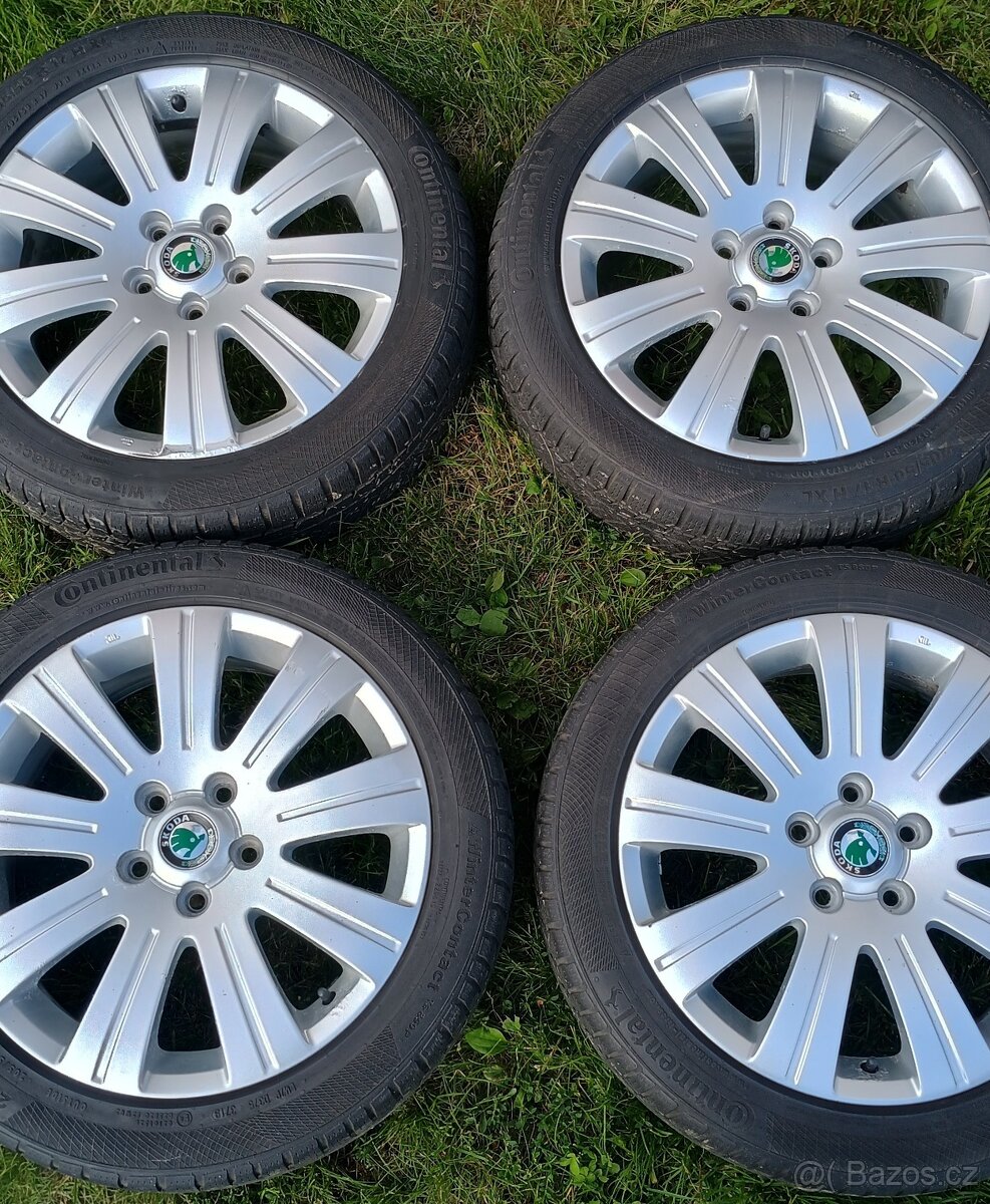 Zimní Sada ALU kol originál Škoda 205/50 r17