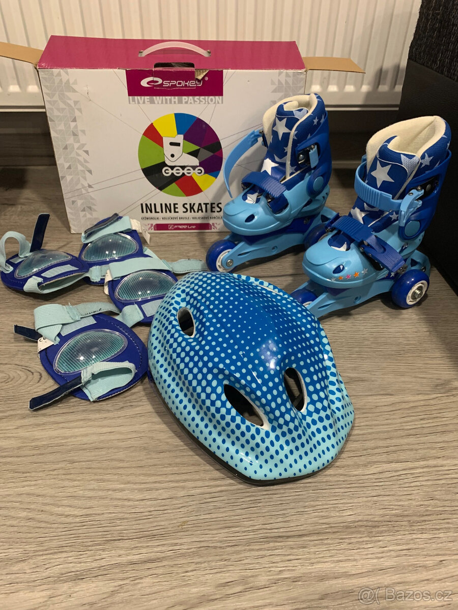 Dětské kolečkové brusle modré 27-30