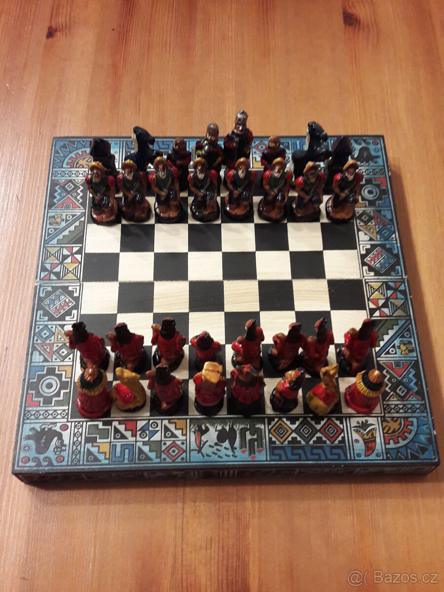 Ručně vyráběné šachy Indiani z Latinské Ameriky