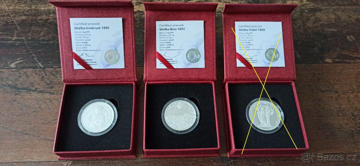 Střelecké medaile, mince.