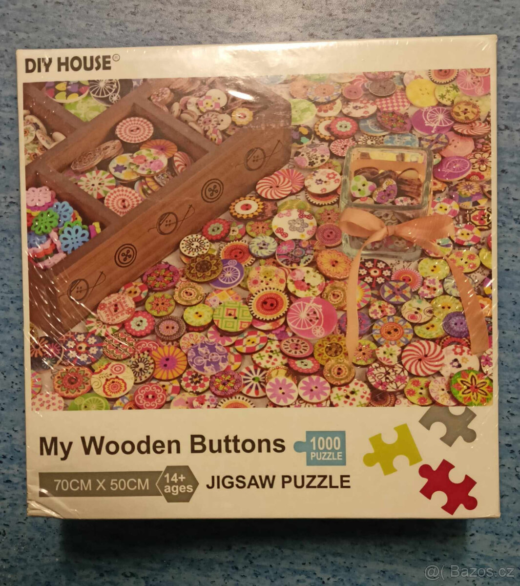 1000 puzzle dřevěné knoflíky