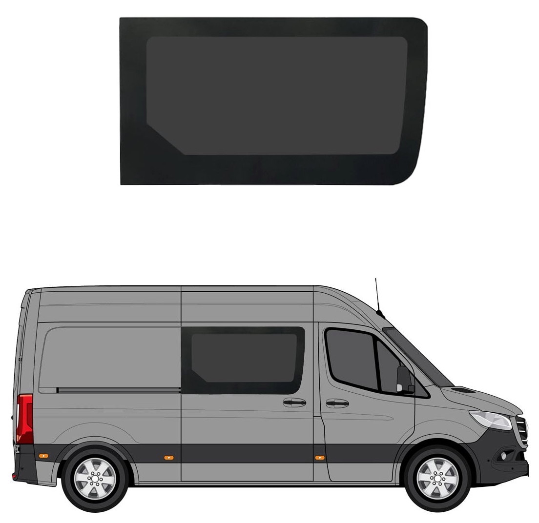 Pravé boční okno do posuvných dveří MB Sprinter W907