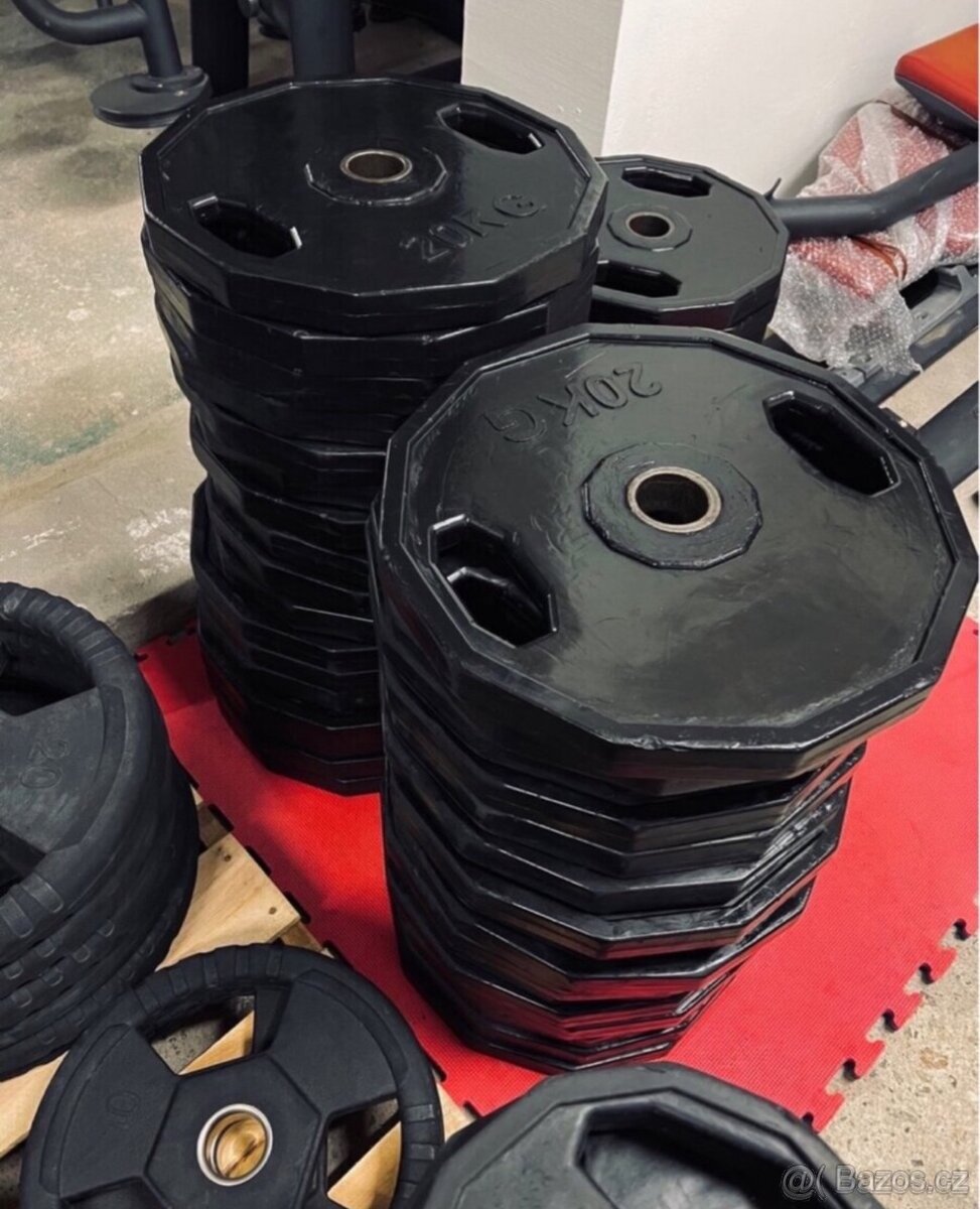 16x 20kg pogumovaný Profi kotouče 50mm - Celkem až 320kg