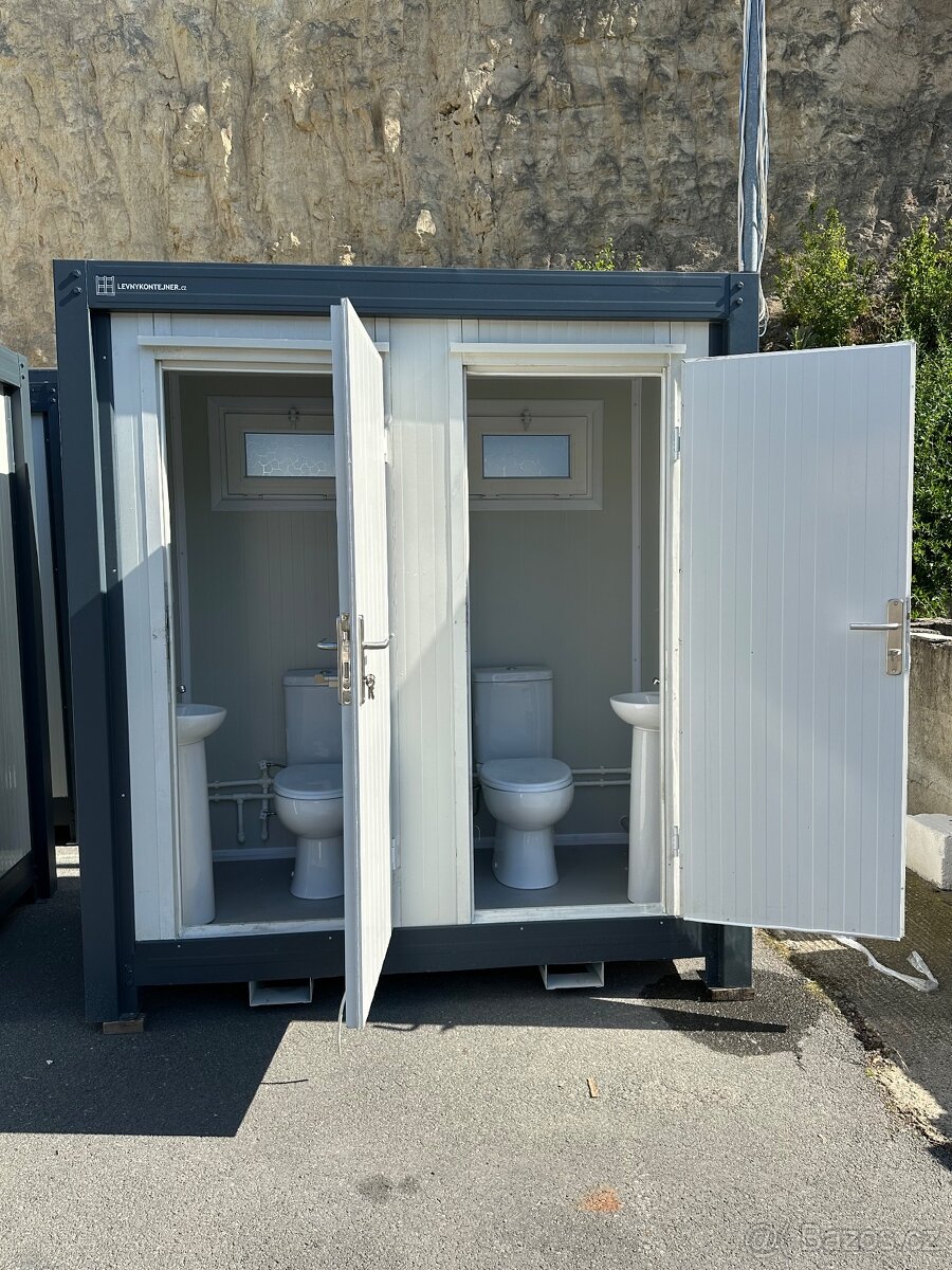 Sanitární buňka 2 kabiny WC s umyvadlem 220x120cm, NOVÝ