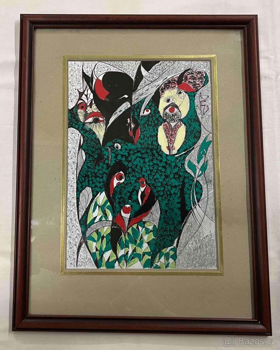 Obraz originál tempera autor Karel Typovský Olomouc