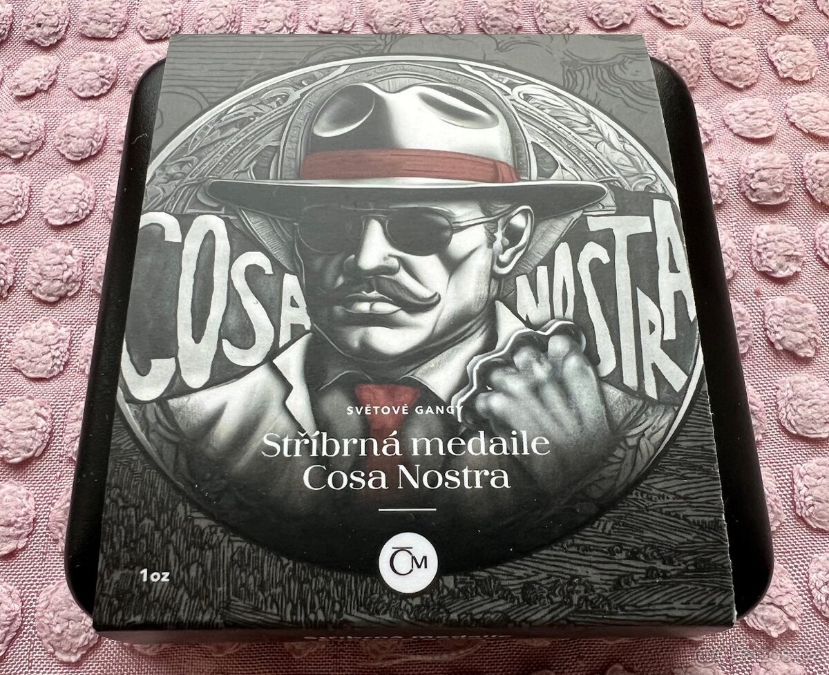 Stříbrná medaile Světové gangy – Cosa Nostra reverse proof