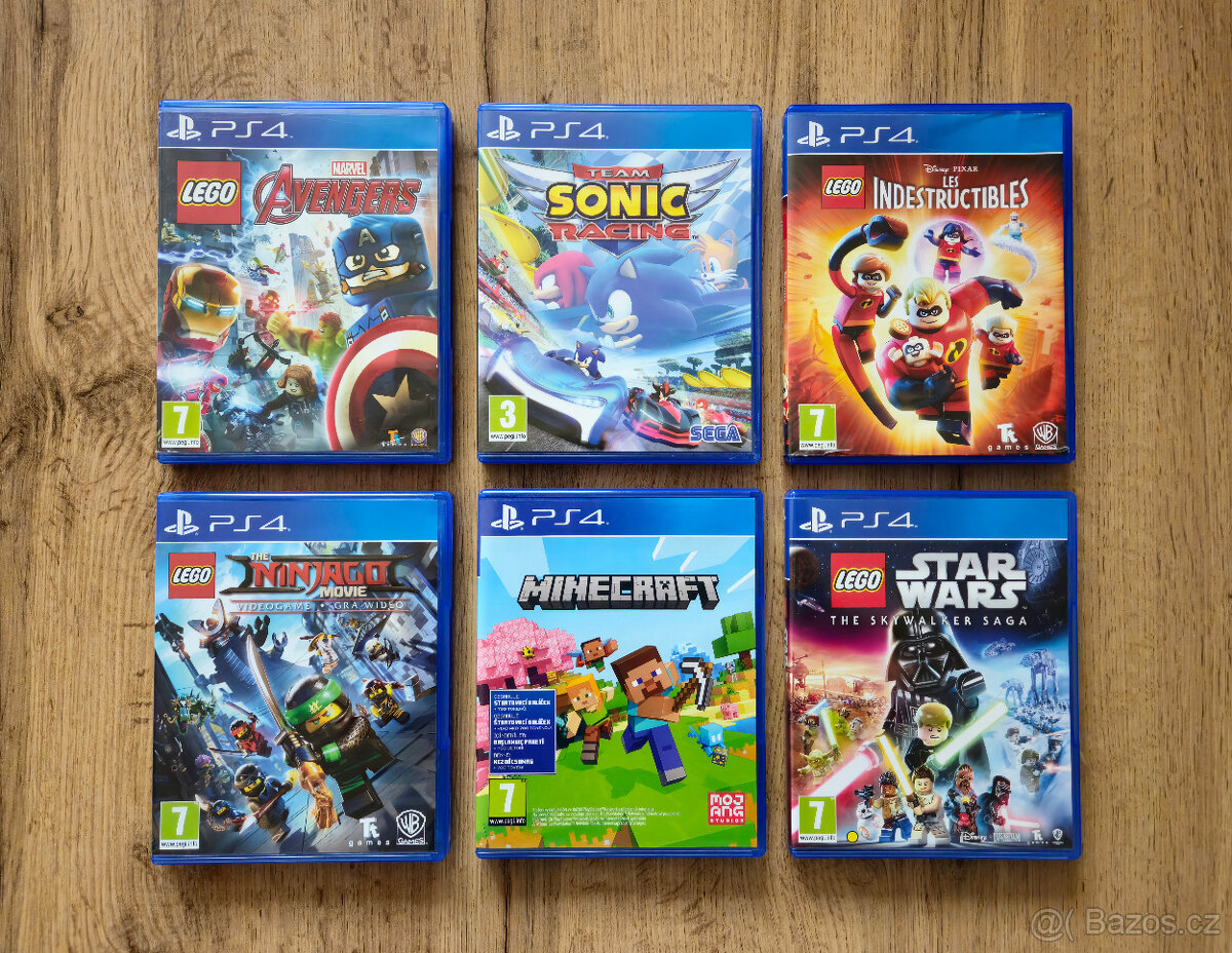 PS4 dětské hry - TOP STAV - LEGO, Minecraft, Sonic...