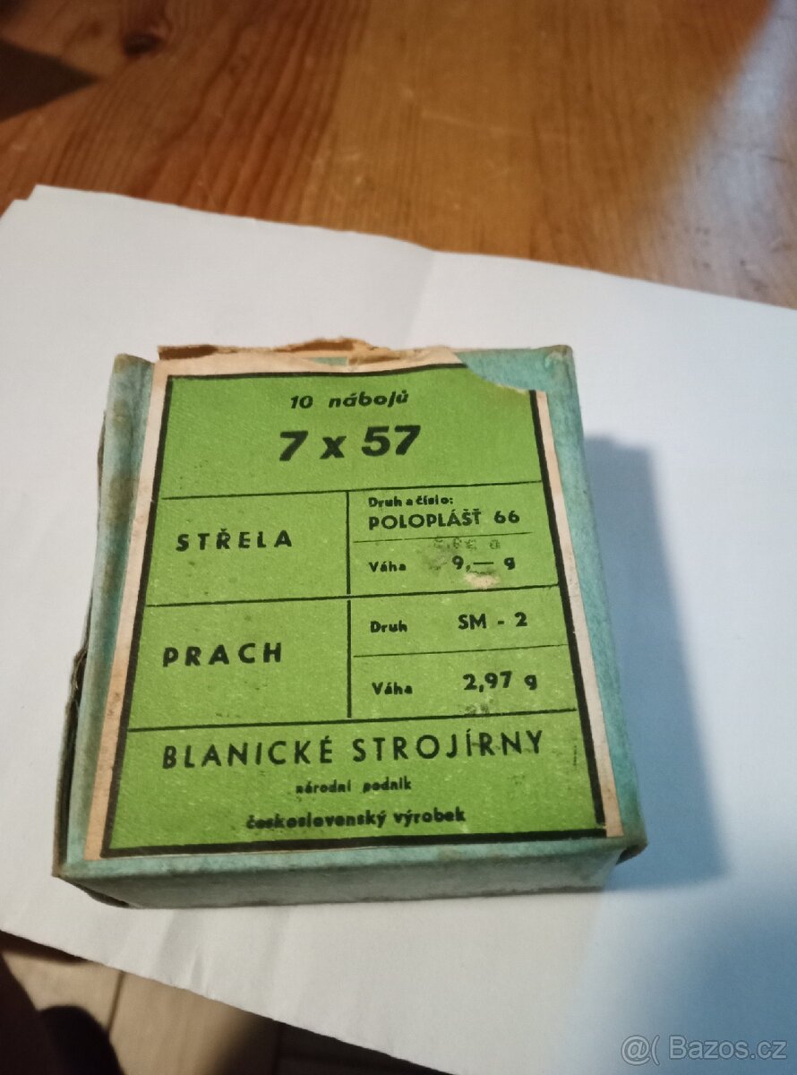 Náboje 7x57,jedna krabicka