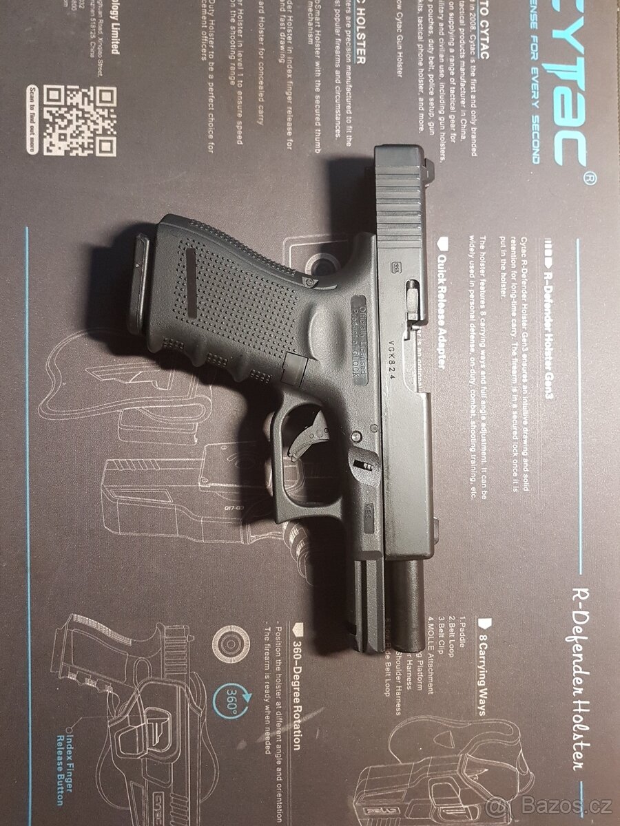Glock 19 Gen4 GBB plynová pistole - Černá +příslušenství