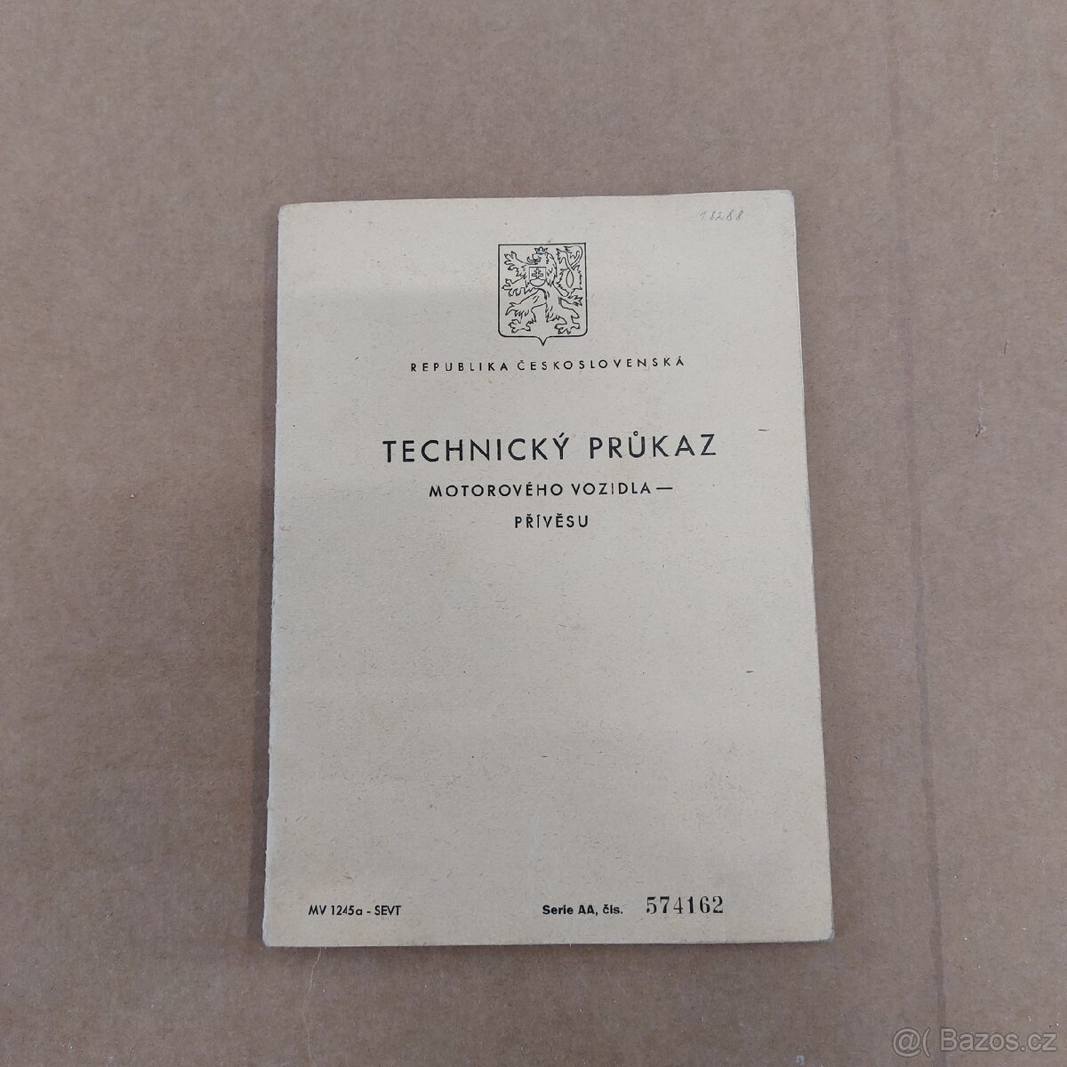 Technický průkaz Manet S100