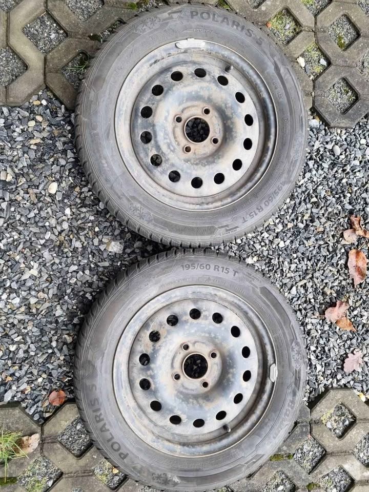 4 zimní pneu s disky 195x60x15,pirelli a barum,4x108