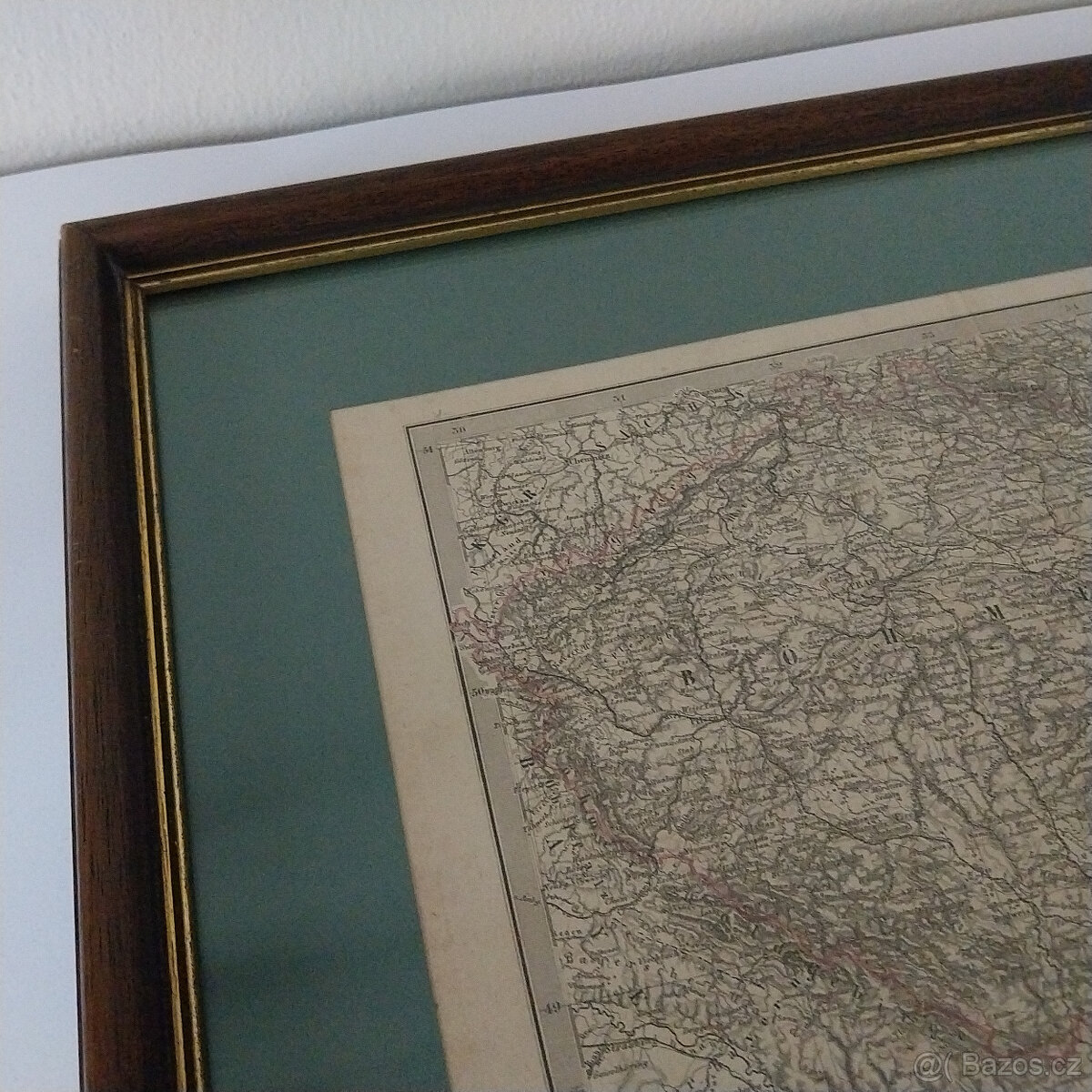 Mapa Čechy, Morava, Slezsko, 1884