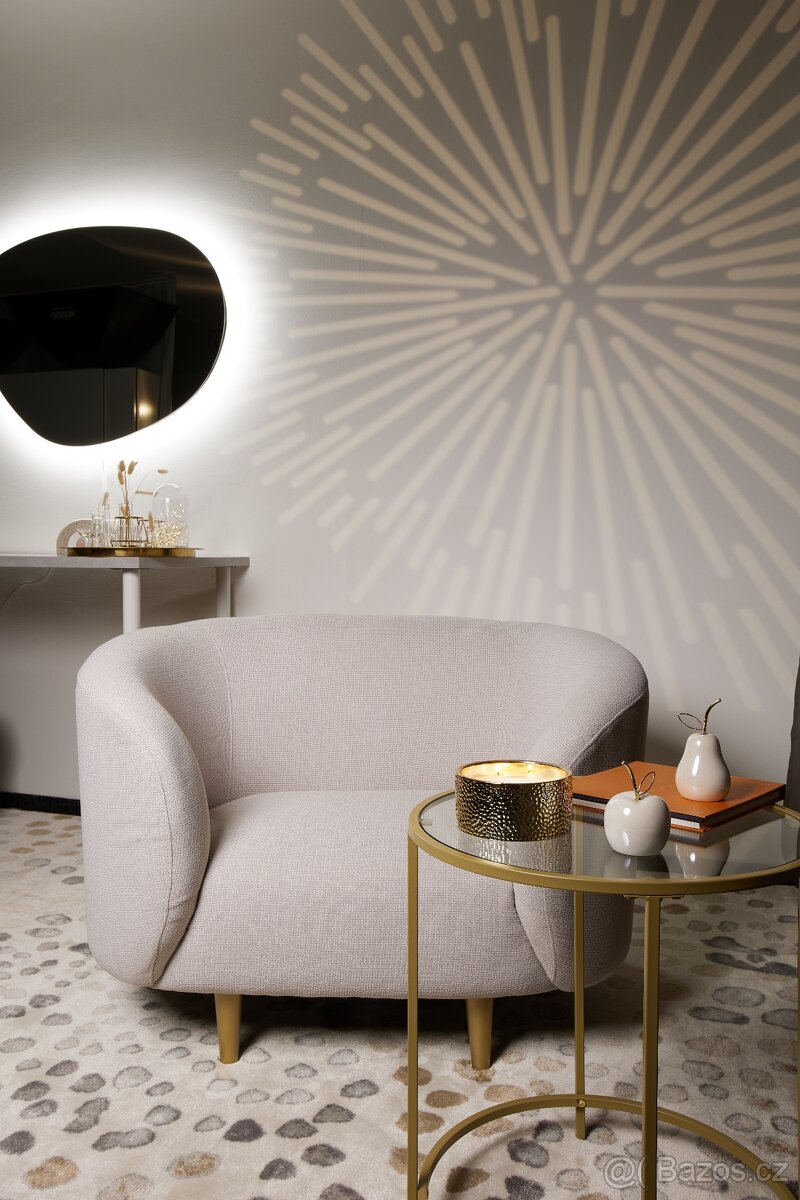 Křeslo LOEN, světle béžová látka