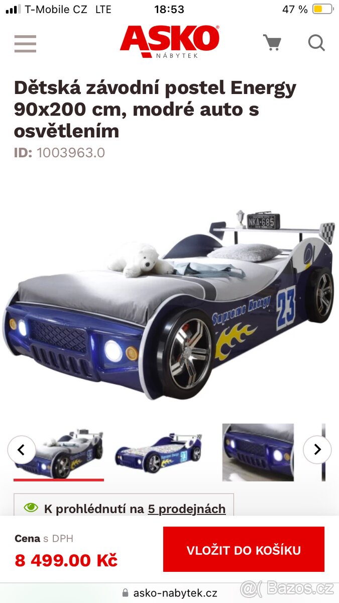 Dětská postel auto
