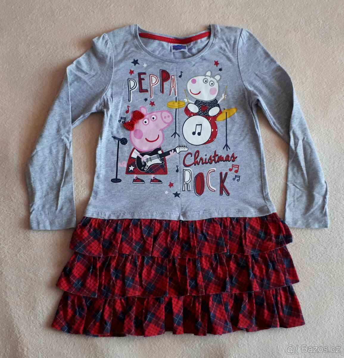 Vánoční šaty, šatičky Peppa Pig, Pepina, 116/122