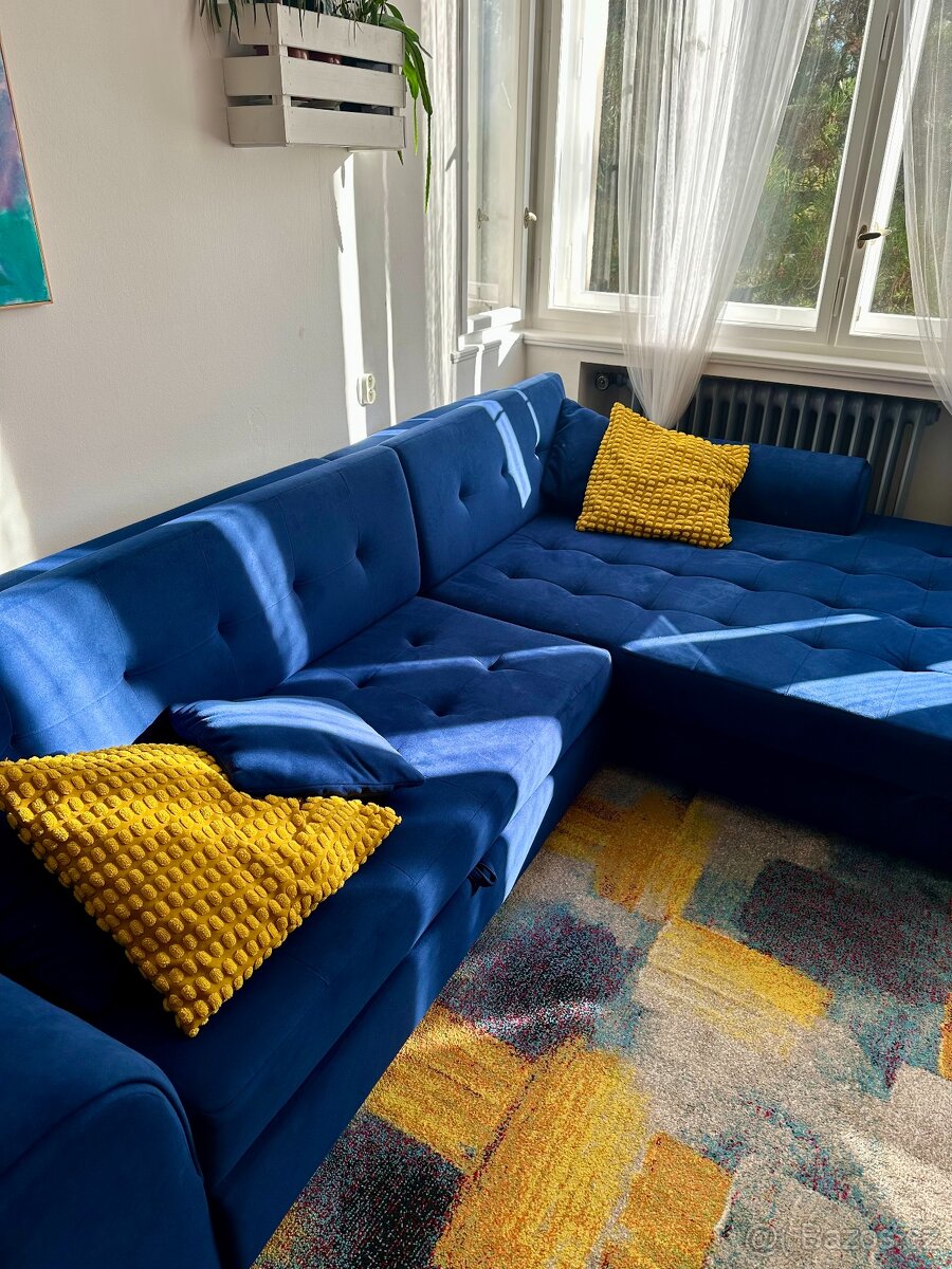 Rohová rozkládací sedačka 300×200 cm – snadno omyvatelná + p