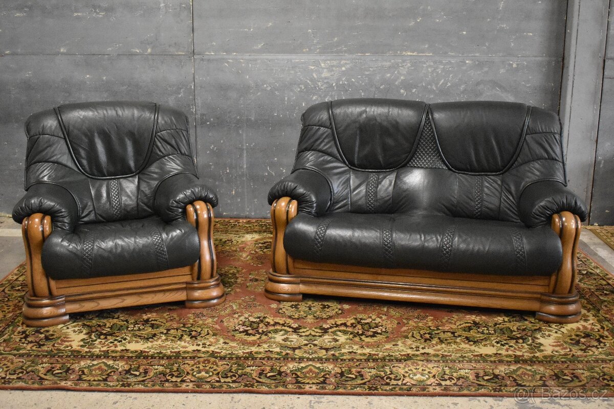 Sedací souprava kožená 2+1