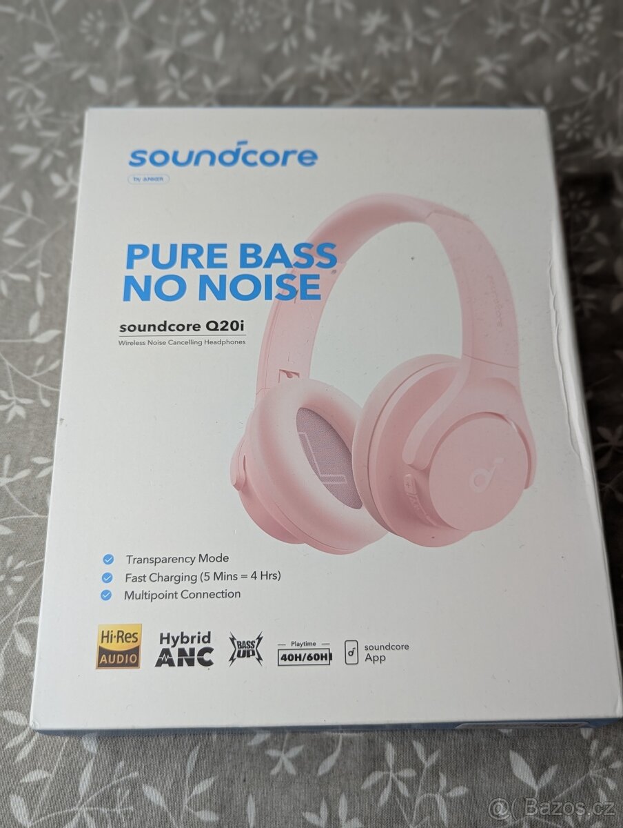 Anker Soundcore Q20i růžové, nové rozbalené.