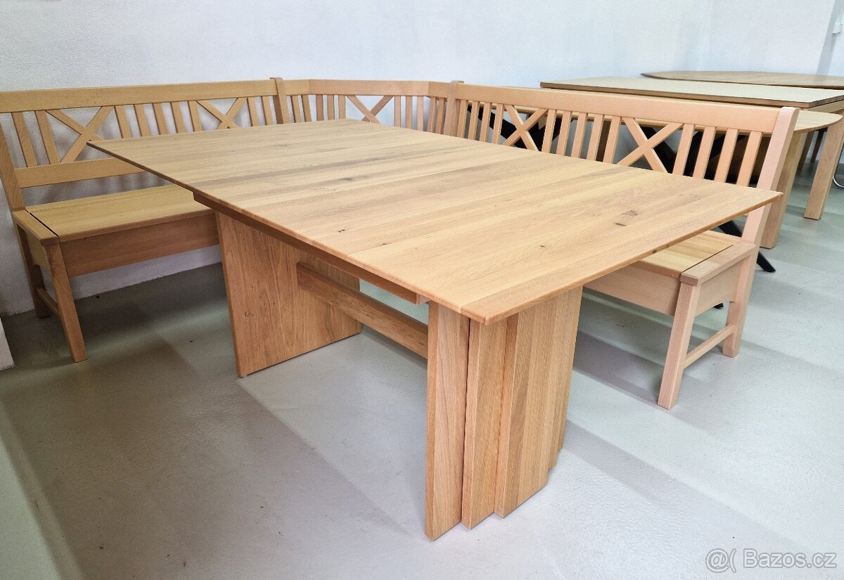 Sleva - nový rozkládací stůl dub masiv - až pro 12 osob