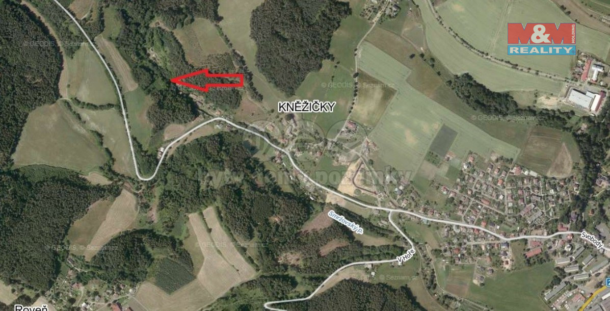 Prodej, soubor pozemků, 4429 m2, Kněžičky u Českého Dubu