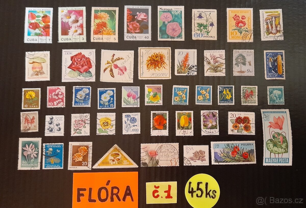Poštovní známky Flóra č.1 45ks