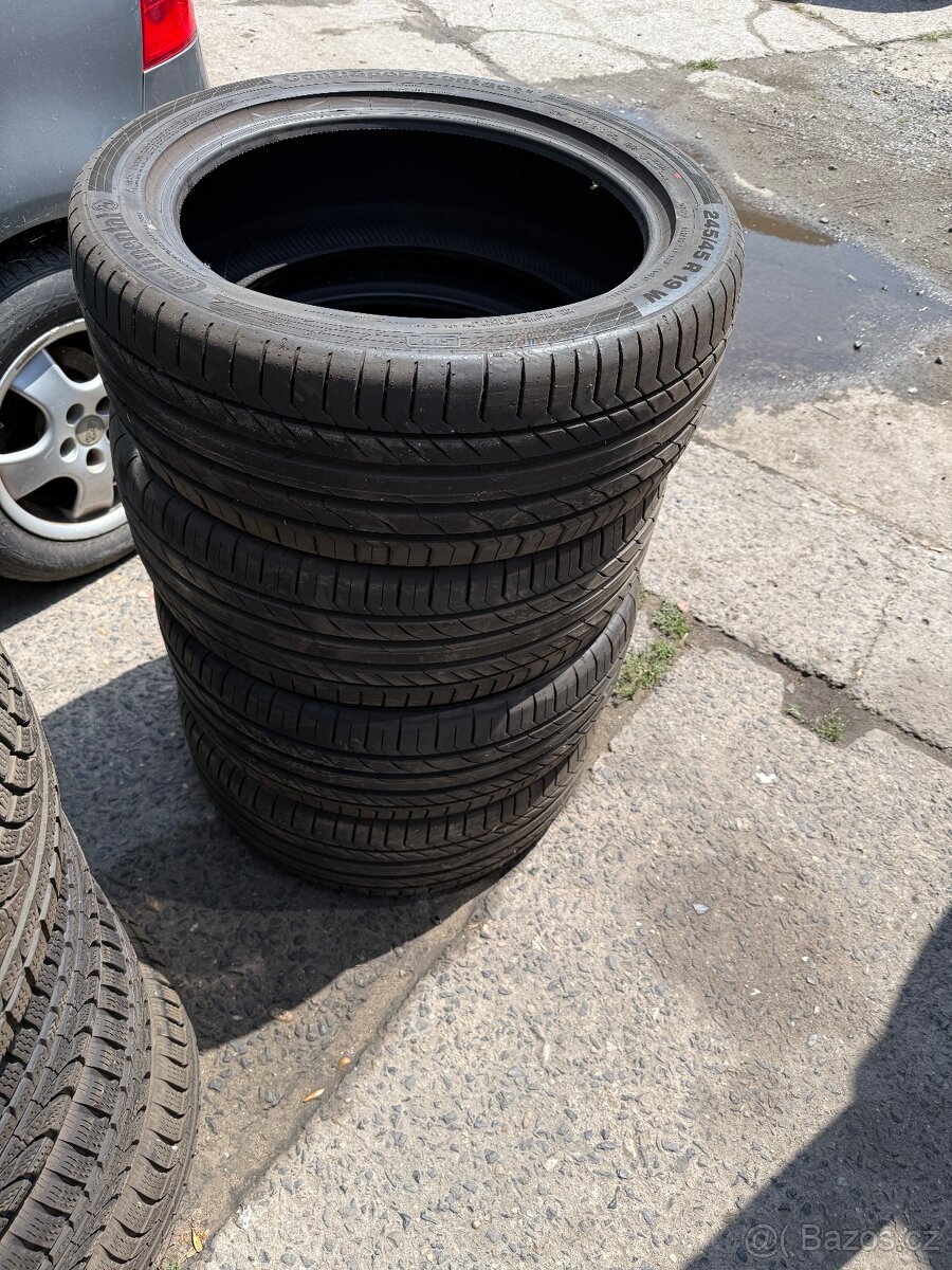 Prodám letni pneumatiky rozměru 245/45 R 19 W