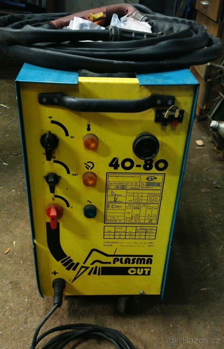 Prodám PLASMOVOU ŘEZAČKU PLASMA CUT 40-80