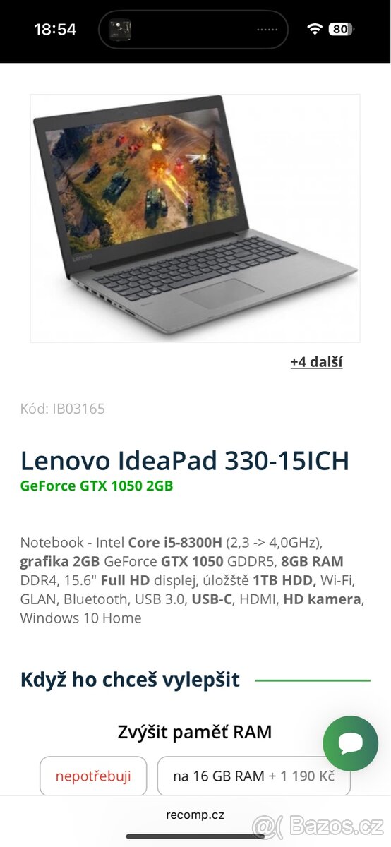 Lenovo ideapad 330-15ich