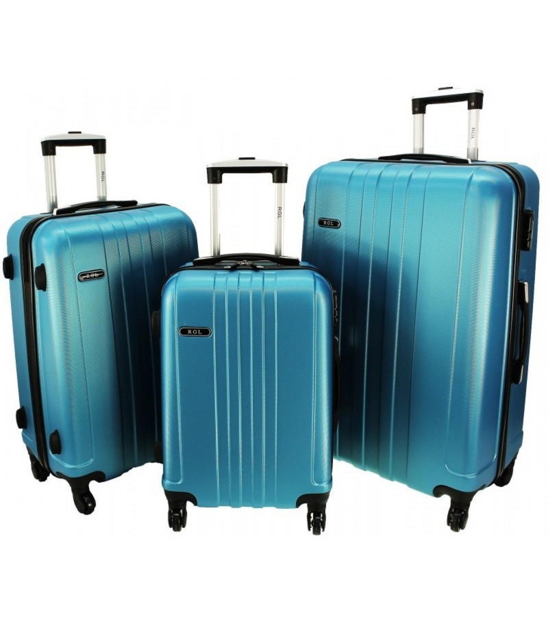 Cestovní kufry skořepinové, sada 3kusů,modrostříbrný