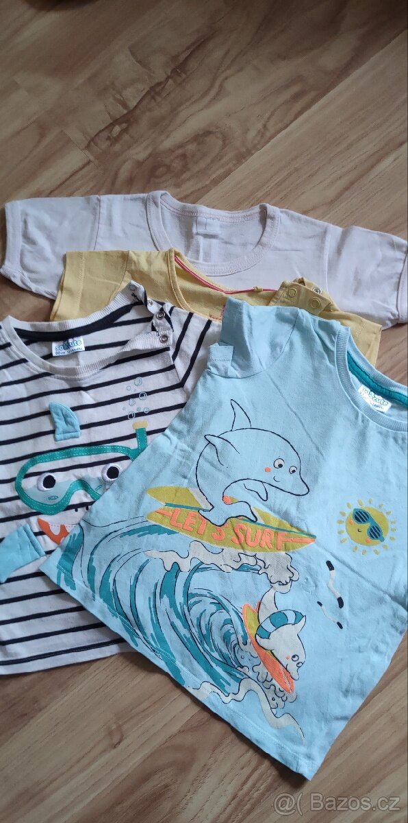 Set 4 ks triček s krátkým rukávem 86/92