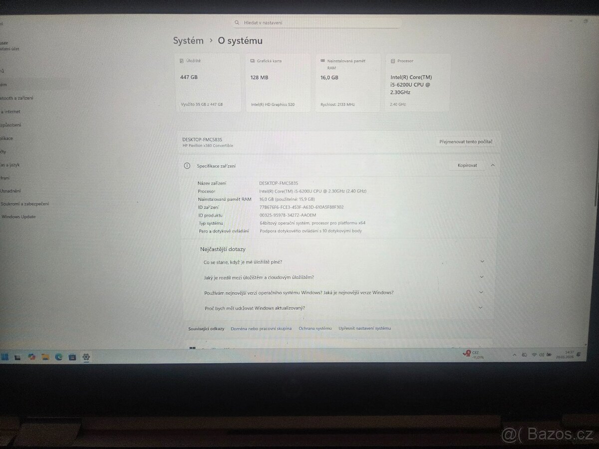 HP Pavilion x360 13 – Otočný dotykový displej