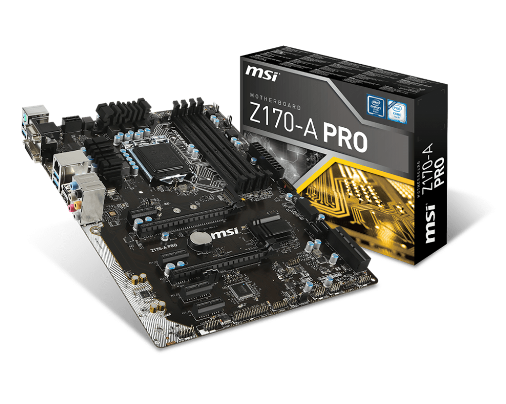 MSI Z170-A PRO + Intel CPU + 8GB RAM DDR4 + SSD 128GB M.2