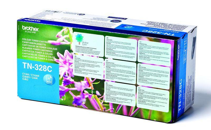 Originální toner Brother TN-328C, modrý, 6000 stran