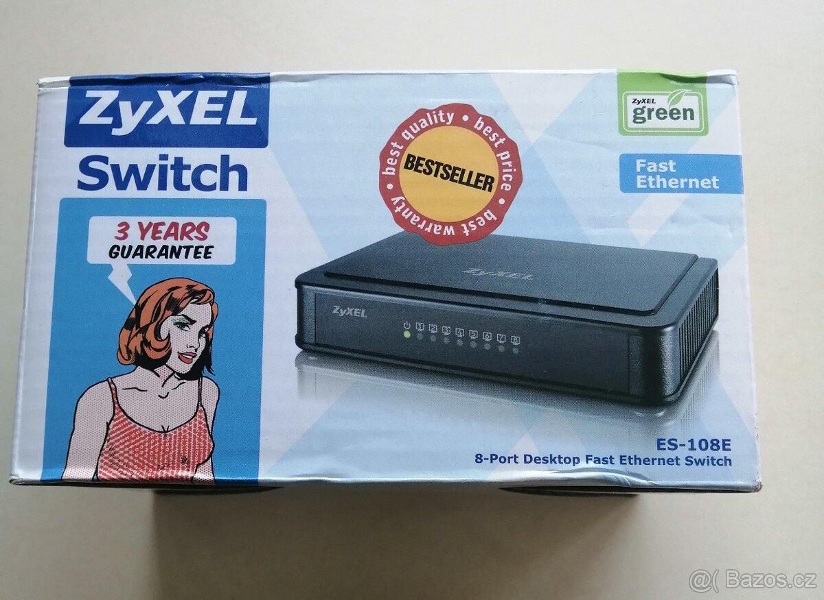 Nový switch ZYXEL ES-108E.