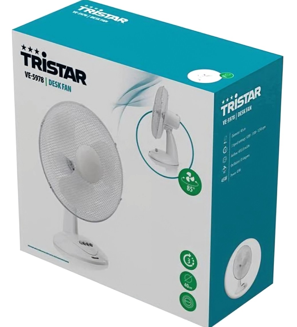 Zcela NOVÝ STOLNÍ VENTILÁTOR - "Tristar". ( 50 W, 40 cm