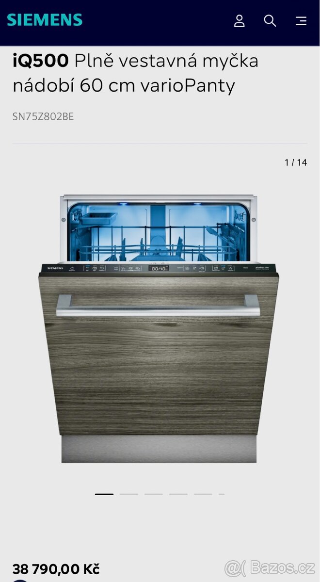 Nová myčka SIEMENS STUDIO LINE XXL-SN75Z802BE - SUPER CENA