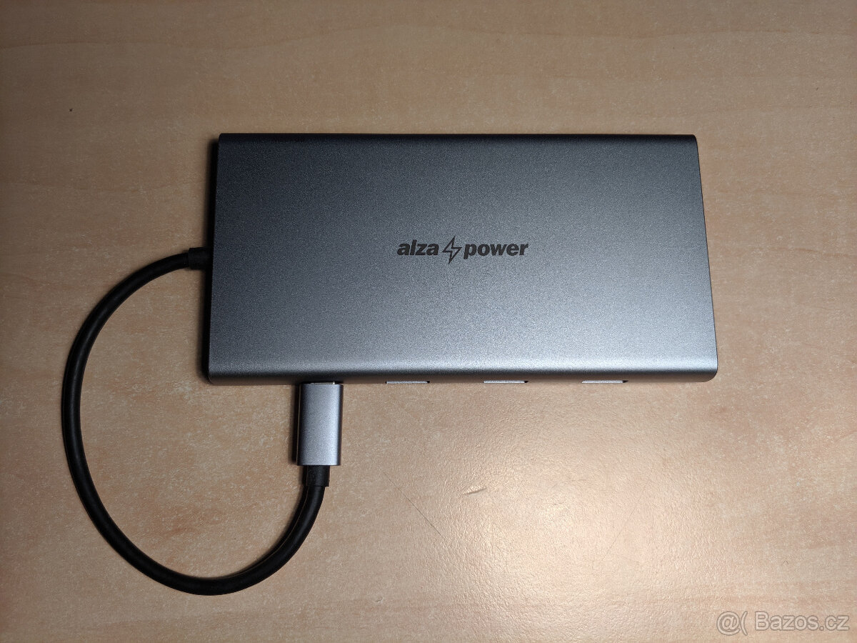 USB C hub - AlzaPower Metal USB-C Dock Station 10v1 Dual Scr