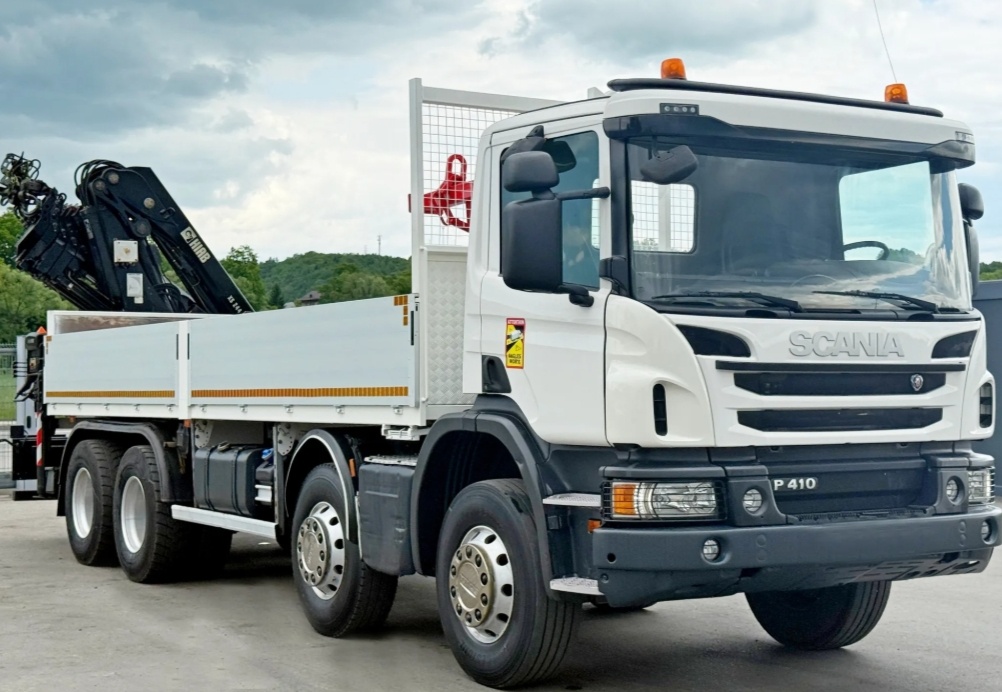 Scania P 410 - 8x4 - Valník + HR-HIAB 244 E-5 HIPRO – EURO 5